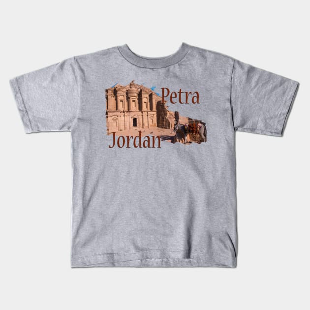 Petra, Jordan: The Monastery Kids T-Shirt by RaeTucker